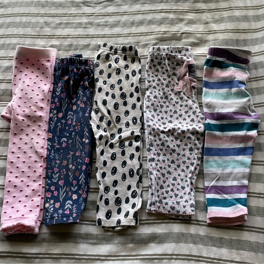 12M Girls Printed Leggings Bundle of 5
